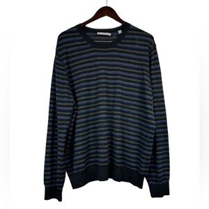 Vince Mens 100% Wool Lightweight Stripped Classic Pullover Crewneck Size XXL